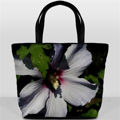 Purple Mallow Flower Bucket Bag from ArtsNow.com Front