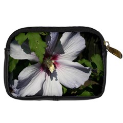 Purple Mallow Flower Digital Camera Leather Case from ArtsNow.com Back