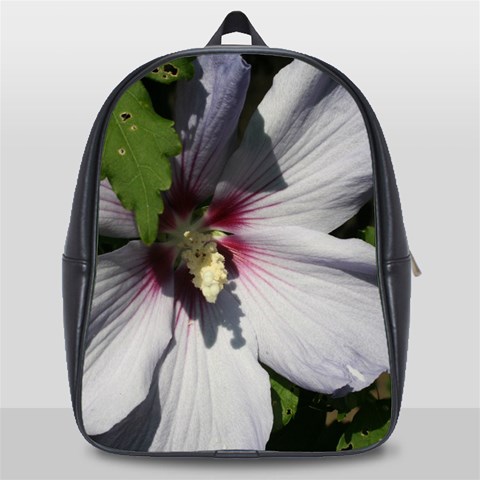 Purple Mallow Flower School Bag (Large) from ArtsNow.com Front