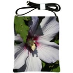 Purple Mallow Flower Shoulder Sling Bag