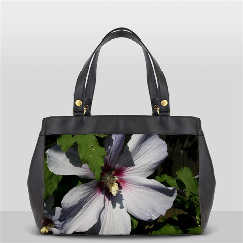 Purple Mallow Flower Oversize Office Handbag (2 Sides) from ArtsNow.com Front