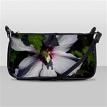 Purple Mallow Flower Shoulder Clutch Bag