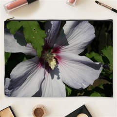 Purple Mallow Flower Cosmetic Bag (XXXL) from ArtsNow.com Front