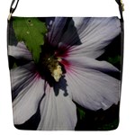 Purple Mallow Flower Flap Closure Messenger Bag (S)