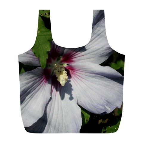 Purple Mallow Flower Full Print Recycle Bag (L) from ArtsNow.com Front