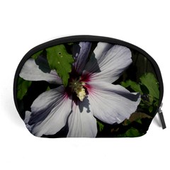 Purple Mallow Flower Accessory Pouch (Large) from ArtsNow.com Front