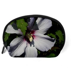 Purple Mallow Flower Accessory Pouch (Large) from ArtsNow.com Back