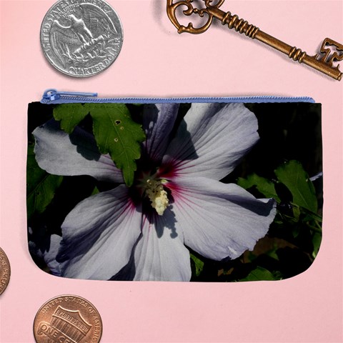 Purple Mallow Flower Large Coin Purse from ArtsNow.com Front