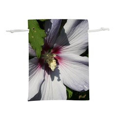 Purple Mallow Flower Lightweight Drawstring Pouch (M) from ArtsNow.com Front