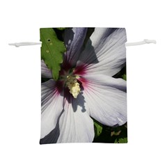 Purple Mallow Flower Lightweight Drawstring Pouch (L) from ArtsNow.com Front