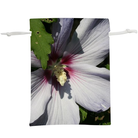 Purple Mallow Flower Lightweight Drawstring Pouch (XL) from ArtsNow.com Front