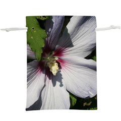 Purple Mallow Flower Lightweight Drawstring Pouch (XL) from ArtsNow.com Front