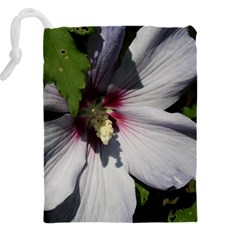 Purple Mallow Flower Drawstring Pouch (4XL) from ArtsNow.com Back