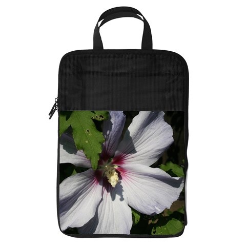 Purple Mallow Flower Foldable Shoe Storage Bag from ArtsNow.com Front