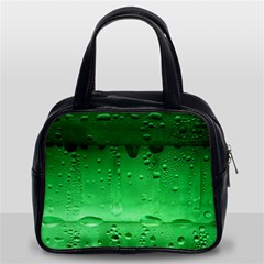 Green Water Droplets Classic Handbag (Two Sides) from ArtsNow.com Front