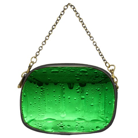 Green Water Droplets Chain Purse (One Side) from ArtsNow.com Front