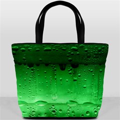 Green Water Droplets Bucket Bag from ArtsNow.com Front