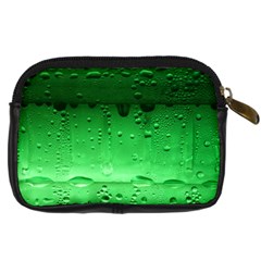 Green Water Droplets Digital Camera Leather Case from ArtsNow.com Back