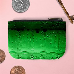 Green Water Droplets Mini Coin Purse from ArtsNow.com Back