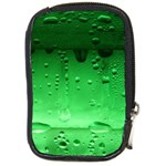 Green Water Droplets Compact Camera Leather Case