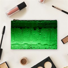 Green Water Droplets Cosmetic Bag (Medium) from ArtsNow.com Front