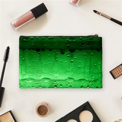 Green Water Droplets Cosmetic Bag (Medium) from ArtsNow.com Back