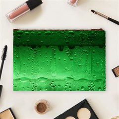 Green Water Droplets Cosmetic Bag (Large) from ArtsNow.com Back