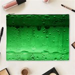 Green Water Droplets Cosmetic Bag (XL)