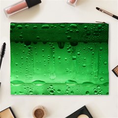 Green Water Droplets Cosmetic Bag (XL) from ArtsNow.com Back