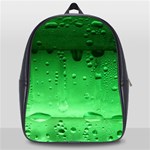 Green Water Droplets School Bag (Large)