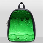 Green Water Droplets School Bag (Small)