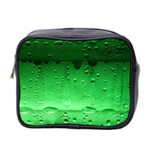 Green Water Droplets Mini Toiletries Bag (Two Sides)