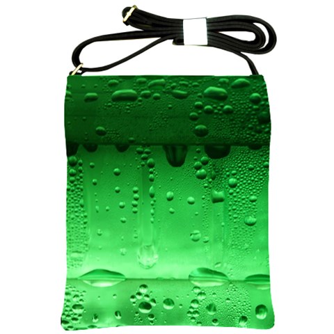 Green Water Droplets Shoulder Sling Bag from ArtsNow.com Front