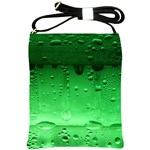 Green Water Droplets Shoulder Sling Bag