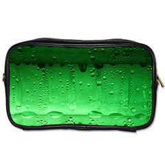 Green Water Droplets Toiletries Bag (Two Sides) from ArtsNow.com Front