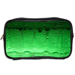 Green Water Droplets Toiletries Bag (Two Sides) from ArtsNow.com Back