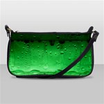 Green Water Droplets Shoulder Clutch Bag