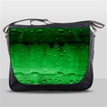 Green Water Droplets Messenger Bag