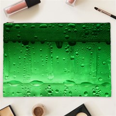 Green Water Droplets Cosmetic Bag (XXL) from ArtsNow.com Front