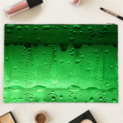 Green Water Droplets Cosmetic Bag (XXL) from ArtsNow.com Back