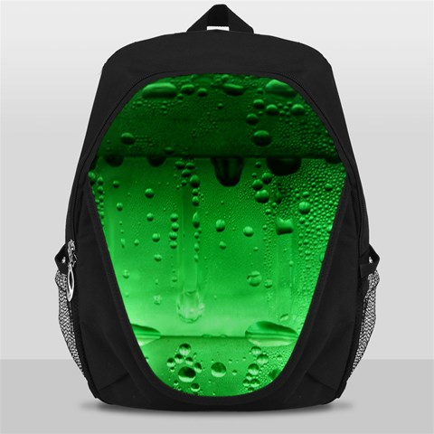 Green Water Droplets Backpack Bag from ArtsNow.com Front