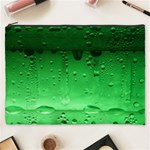 Green Water Droplets Cosmetic Bag (XXXL)