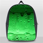 Green Water Droplets School Bag (XL)