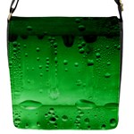 Green Water Droplets Flap Closure Messenger Bag (S)