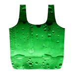 Green Water Droplets Full Print Recycle Bag (L)