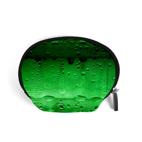 Green Water Droplets Accessory Pouch (Small) from ArtsNow.com Front