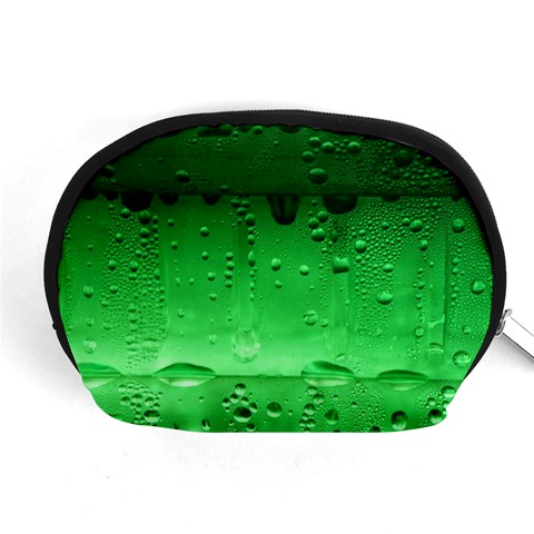 Green Water Droplets Accessory Pouch (Medium) from ArtsNow.com Front