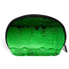 Green Water Droplets Accessory Pouch (Large) from ArtsNow.com Front