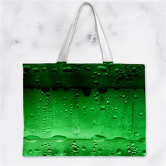 Green Water Droplets Zipper Mini Tote Bag from ArtsNow.com Front