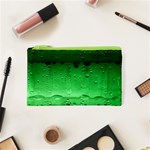 Green Water Droplets Cosmetic Bag (XS)